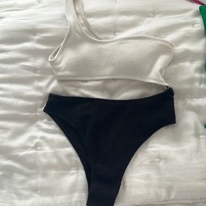 Black and White once piece bikini